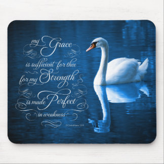 Anmut-Bibel-Vers-stummer Schwan Mousepad
