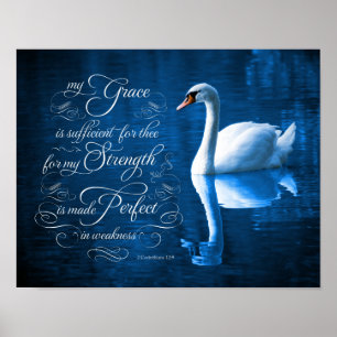Anmut-Bibel-Vers-stummer Schwan-Plakat Poster