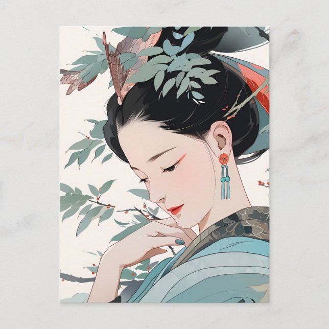 Anmut chinesischer Frauen Postkarte (Vorderseite)