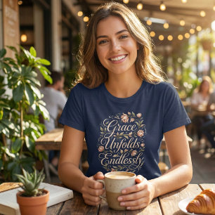 Anmut entfaltet sich endlos Florale Inspiration Tri-Blend Shirt