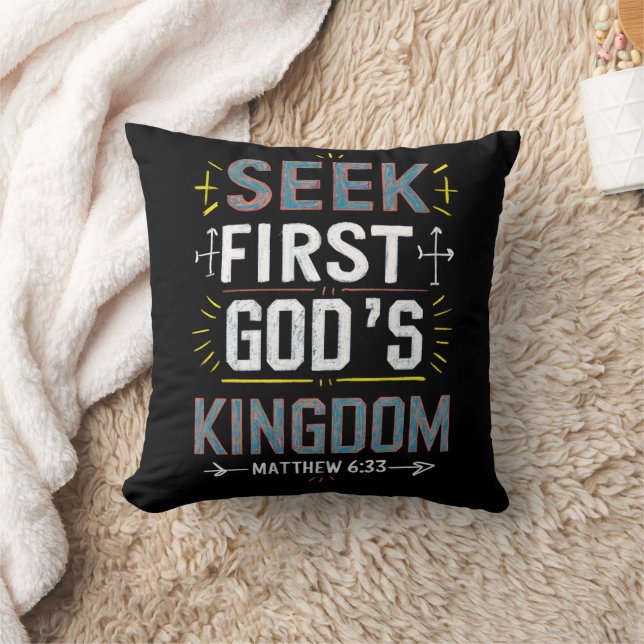 Anmut enthüllt: Seek First, Gods Kingdom Kissen (Decke)