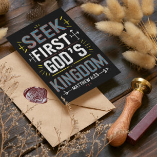 Anmut enthüllt: Seek First, Gods Kingdom Postkarte
