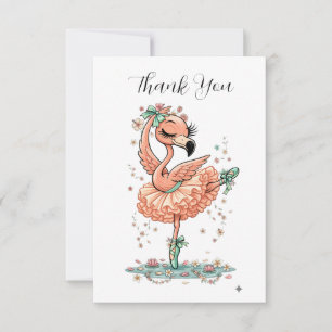 Anmutige Flamingo-Ballerina in Blüte Dankeskarte