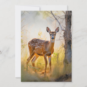 Anmutige Hirsche im Wald Naturdesign Karte