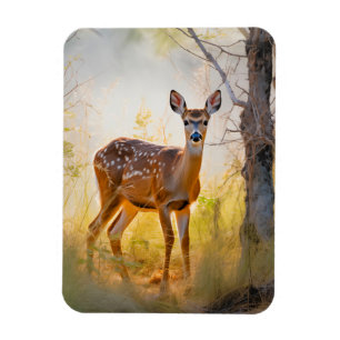 Anmutige Hirsche im Wald Naturdesign Magnet