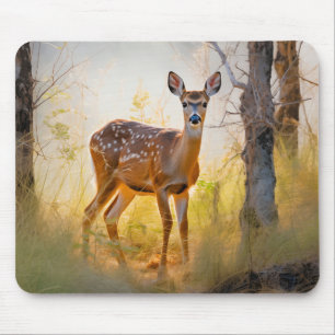 Anmutige Hirsche im Wald Naturdesign Mousepad