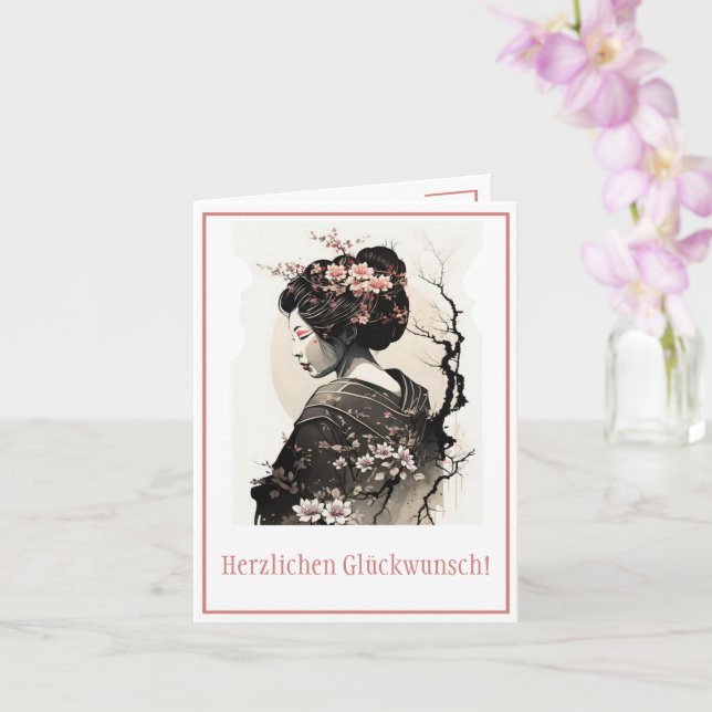 Anmutige japanische Geisha -  Karte (Orchidee)