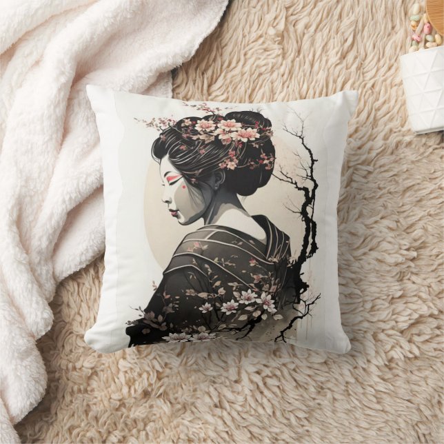 Anmutige japanische Geisha -  Kissen (Decke)