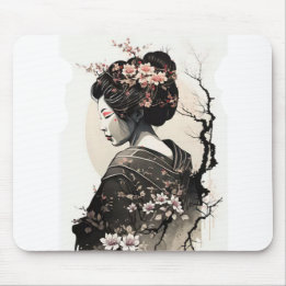 Anmutige japanische Geisha -  Mousepad