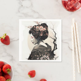 Anmutige japanische Geisha - Serviette