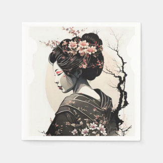 Anmutige japanische Geisha - Serviette