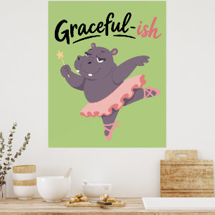Anmutige Nilpferdballerina Poster