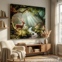 Anmutiger Waldhirsch im Wald