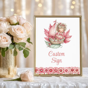 Anmutiges Feen-Mädchen Errötende Blumen Geburtstag Poster