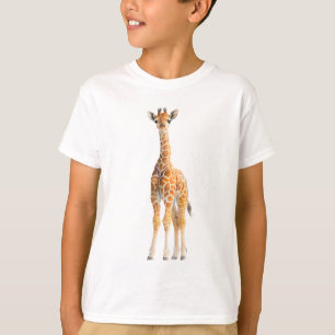Anmutiges Netz-Giraffenjunges stehend T-Shirt