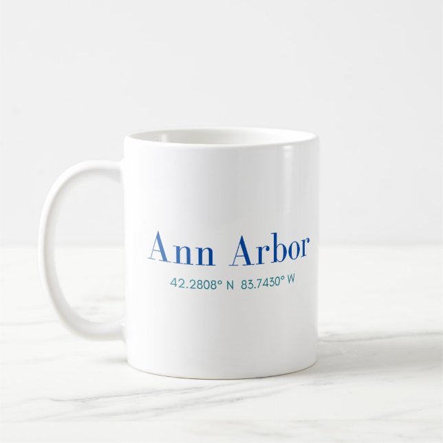 Ann Arbor Classic Tasse mit GPS-Koordinaten (Links)