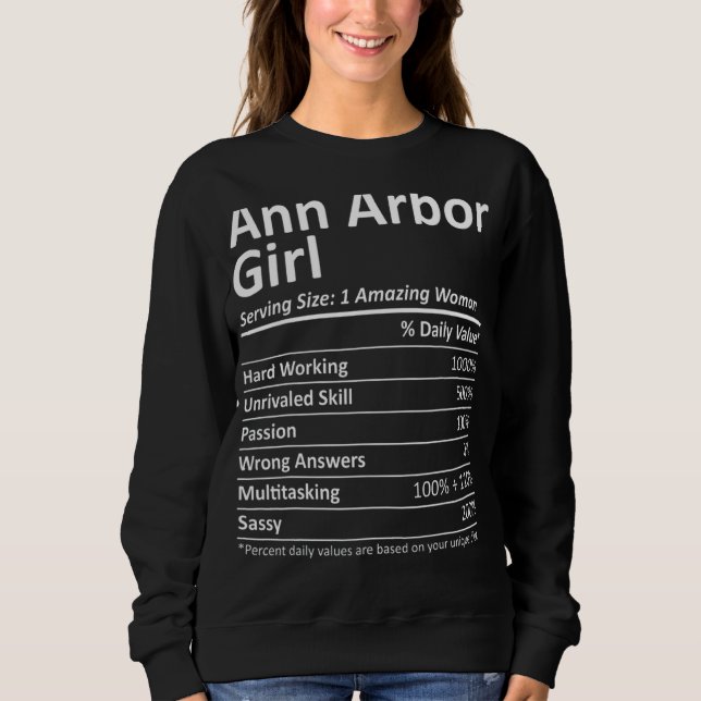 Ann Arbor Girl Mi Michigan City Zuhause Roots Usa Sweatshirt (Vorderseite)