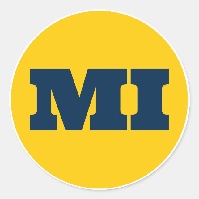 Ann Arbor (MI) - Maize x Blue x White Runder Aufkleber (Vorderseite)