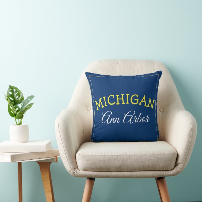 Ann Arbor Michigan Blue und Maize Kissen (Stuhl )