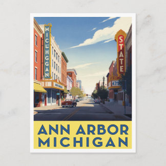 Ann Arbor Michigan Downtown Street Art Postkarte