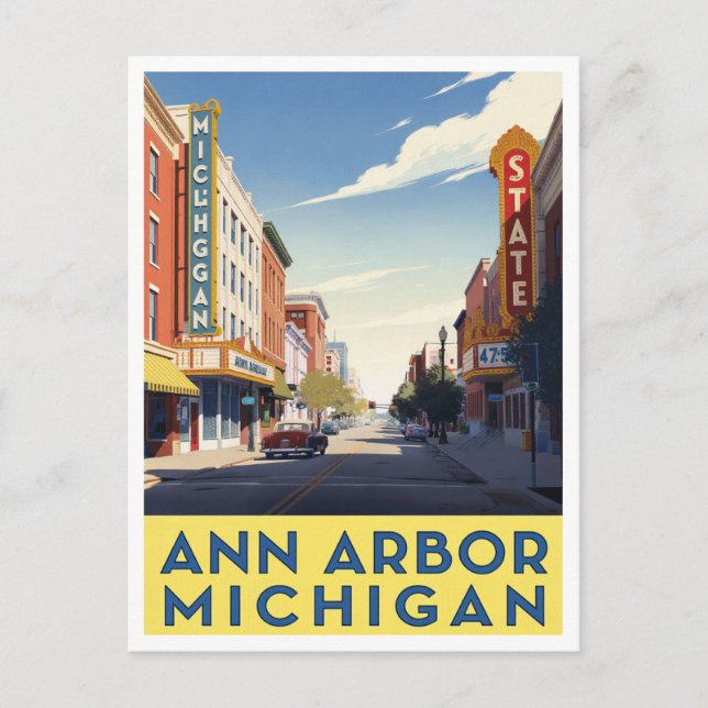Ann Arbor Michigan Downtown Street Art Postkarte (Vorderseite)