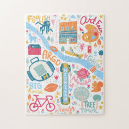 Ann Arbor Michigan Karte Favorite Threads Puzzle