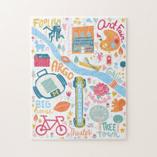 Ann Arbor Michigan Karte Favorite Threads Puzzle