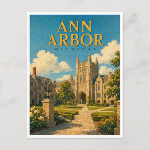 Ann Arbor Michigan Law Quad GeoSaga Postkarte