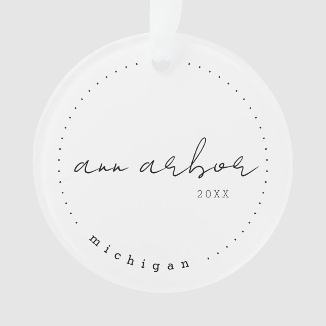 Ann Arbor, Michigan MI Travel Vereinigte Staaten Ornament (Vorderseite)