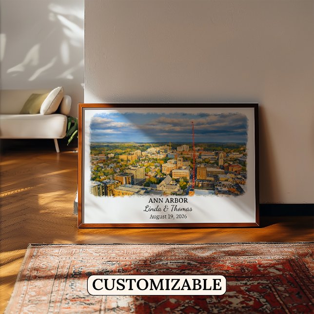 Ann Arbor Michigan Poster, Aquarell, Maßgeschneide Poster (Von Creator hochgeladen)