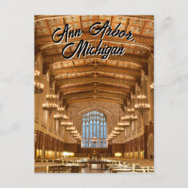 Ann Arbor, Michigan Quad Library Postcard Postkarte
