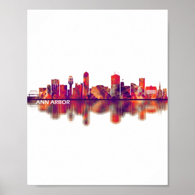 Ann Arbor Michigan Skyline Poster (Vorne)