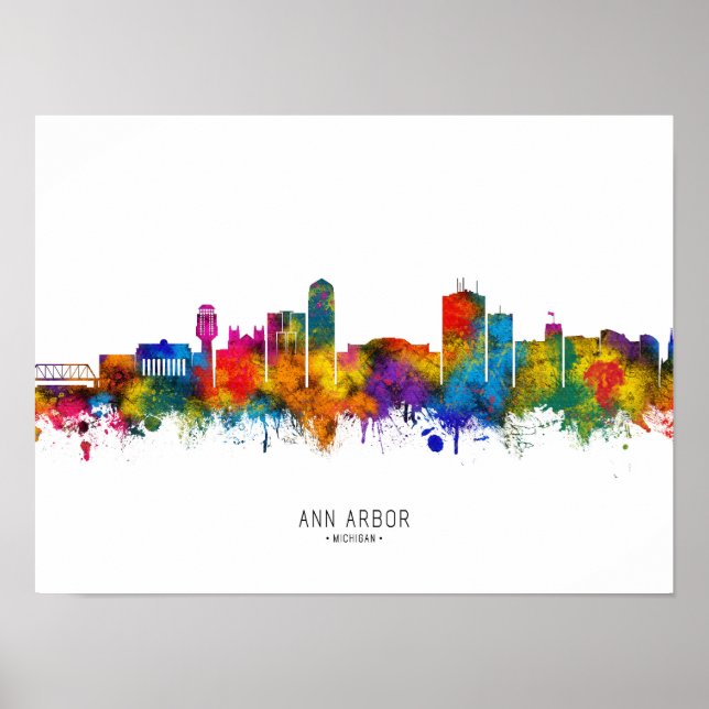 Ann Arbor Michigan Skyline Poster (Vorne)