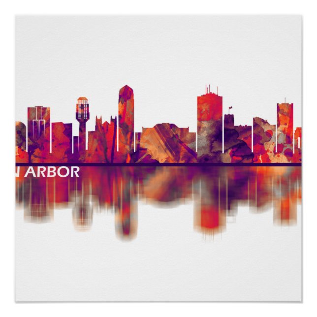 Ann Arbor Michigan Skyline Poster (Vorderseite)