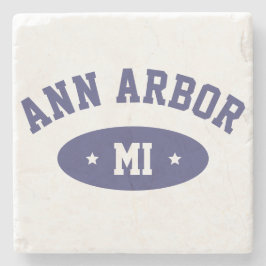 Ann Arbor, Michigan Vintage Typography Coaster Steinuntersetzer