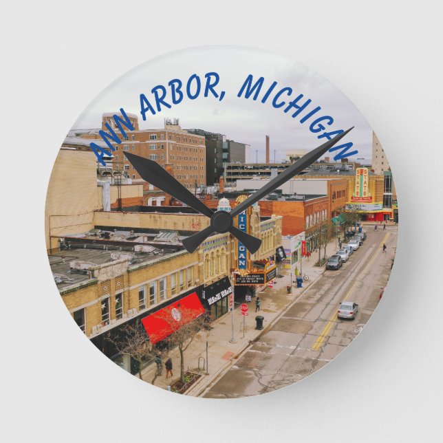 Ann Arbor, Michigan Wall Clock Runde Wanduhr (Vorderseite)