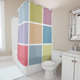 Ann Arbor Pastel Chalk Squares Duschvorhang
