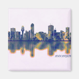Ann Arbor Skyline Magnet
