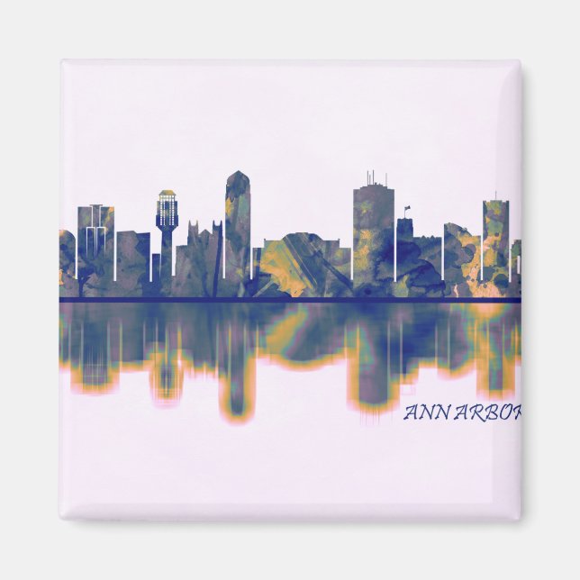 Ann Arbor Skyline Magnet (Vorne)