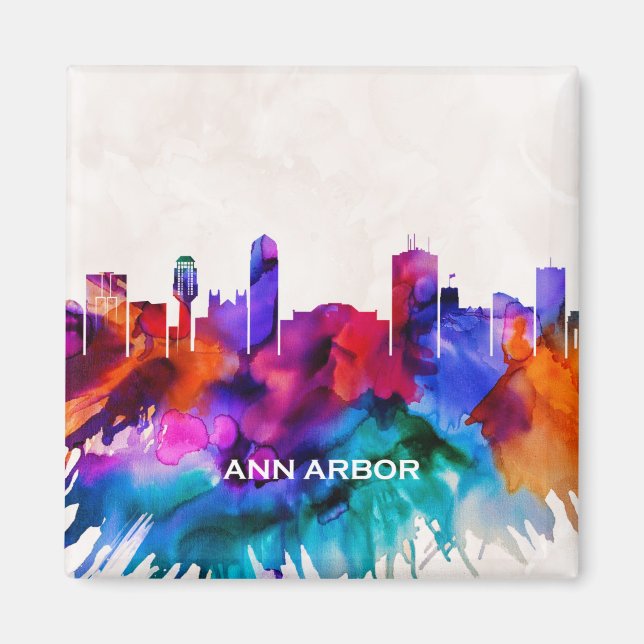 Ann Arbor Skyline Magnet (Vorne)