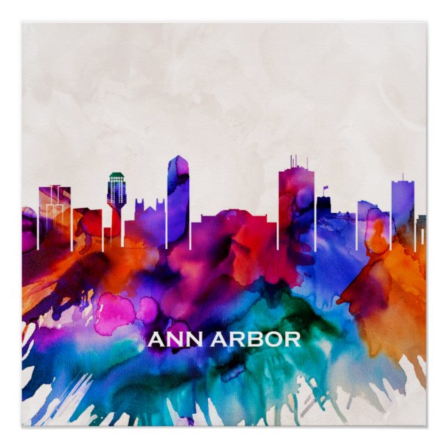 Ann Arbor Skyline Poster (Vorderseite)