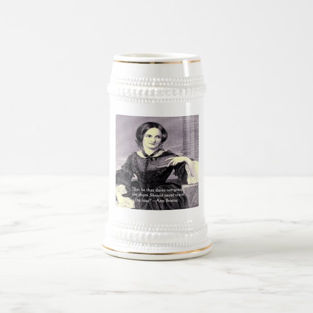 Ann Bronte "Rose Thorn" Weisheit Zitate & Cards Bierglas (Mittel)
