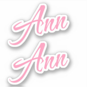 Ann Decorative Name in Pink x2 Aufkleber