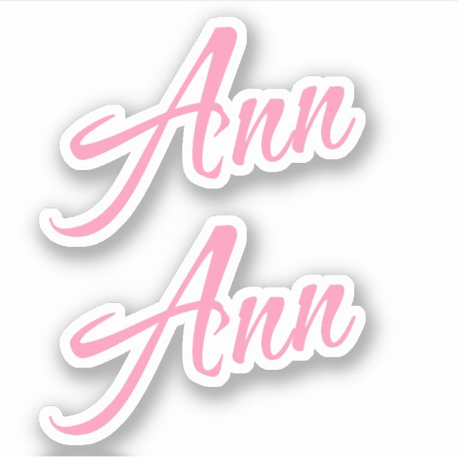 Ann Decorative Name in Pink x2 Aufkleber (Vorderseite)