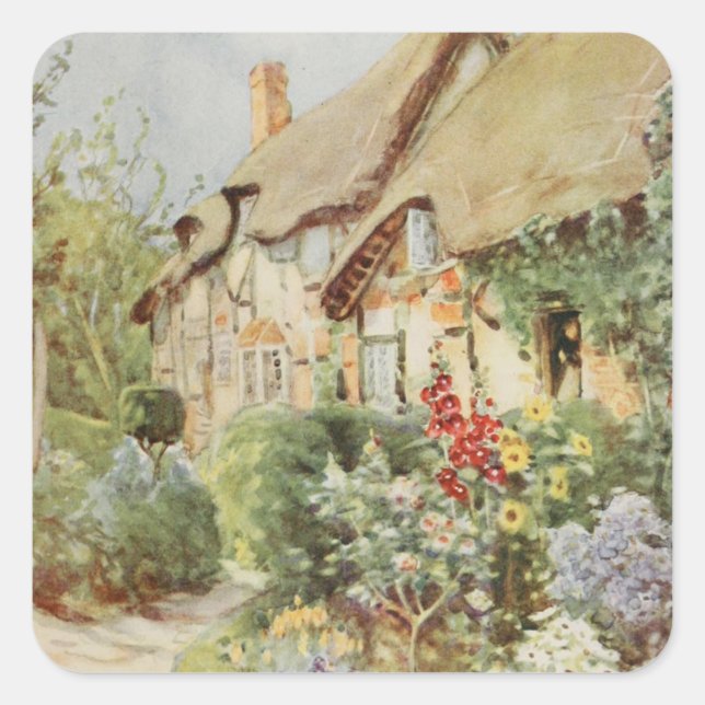 Ann Hathaway's Hütte II, Stratford-upon-Avon, En Quadratischer Aufkleber (Vorderseite)