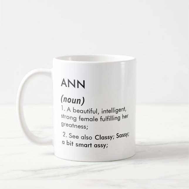 Ann Name, Editierbarer Name, Benutzerdefinierter N Kaffeetasse (Links)