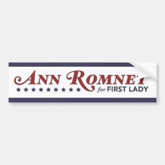 Ann Romney für den First Lady rot, weiß, Autoaufkleber