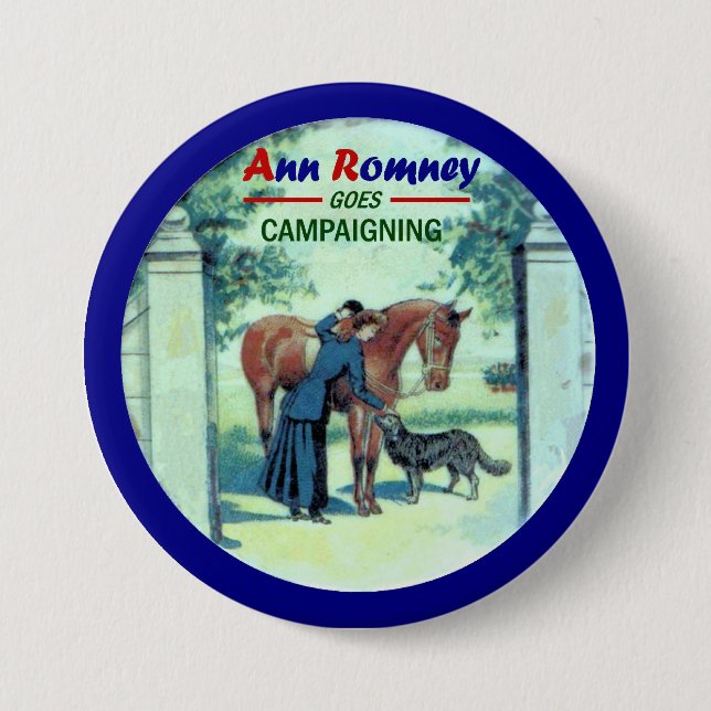 Ann Romney geht zu kämpfen Button (Vorderseite)