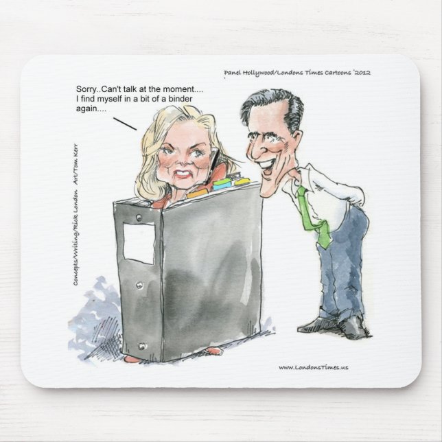Ann Romney in einem Binder Funny Gaben T-Shirts &  Mousepad (Vorne)