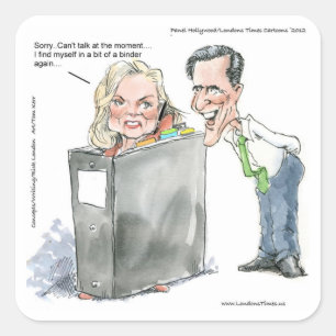 Ann Romney in einem Binder Funny Gaben T-Shirts &  Quadratischer Aufkleber